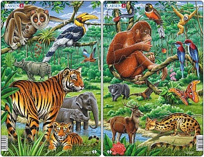 Пазл – Джунгли, 30 деталей, 2 вида (Larsen, H21k)